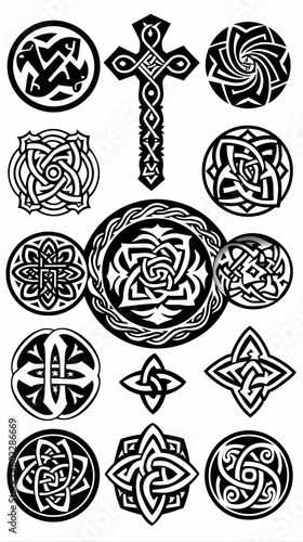 Celtic patterns set vector image © ak159715