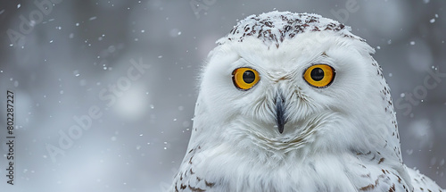 Professional photo about close up of white owl