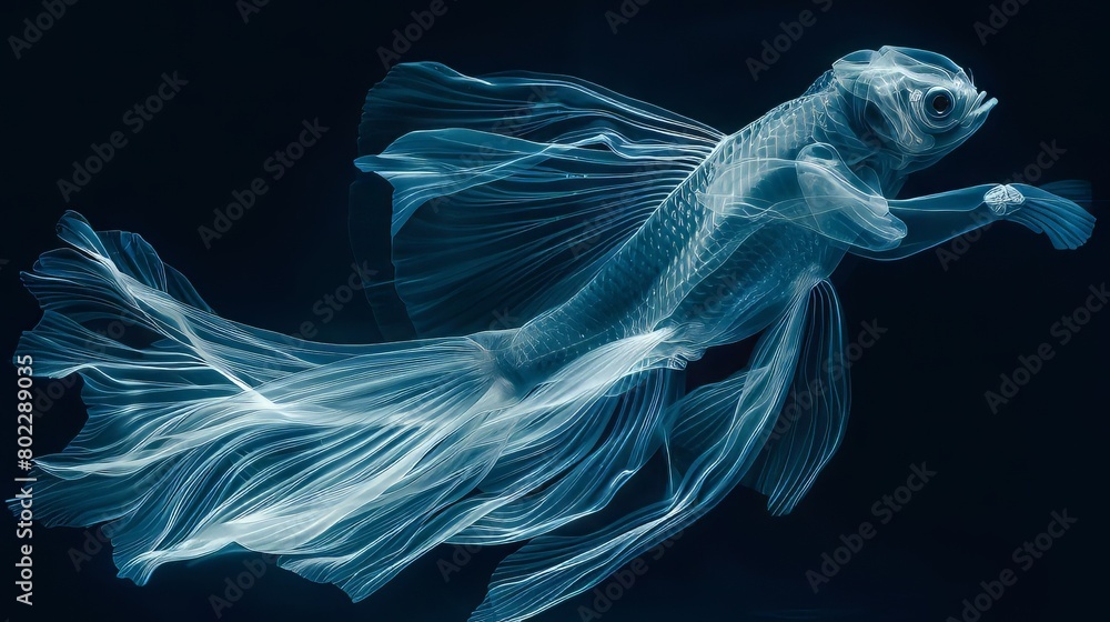 Fototapeta premium Humanoid Fish in Xray 