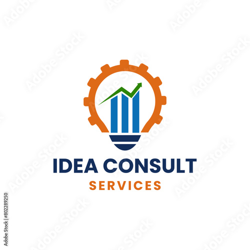 Modern building consulting agency logo design vector image. Gradient accounting logo template. 
