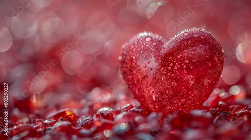 A red heart on a red background，4k wallpaper, HD background image，Vibrant Love: Symbolizing Passion and Affection in a Red Heart