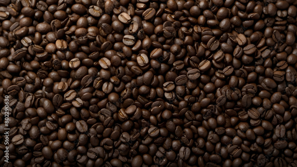 collection of coffee beans on a dark background, with a sharp close up of the coffee beans collection of coffee beans on a dark background, with a sharp close up of the coffee beans