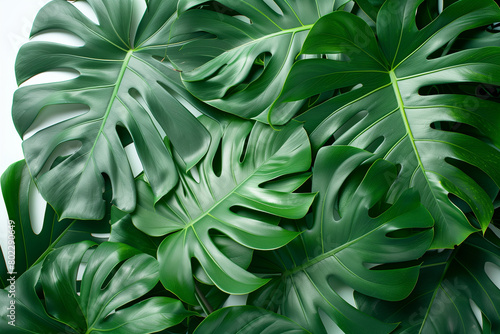 Tropical paradise with monstera leaf texture