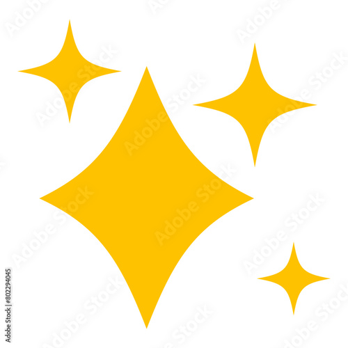 Yellow sparkle diamond stars - stock vector svg