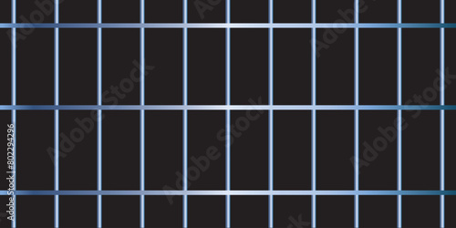 Set of realistic prison metal bars isolated on transparent background. Iron jail cage. Prison fence jail. Template design for criminal or sentence. Vector illustration