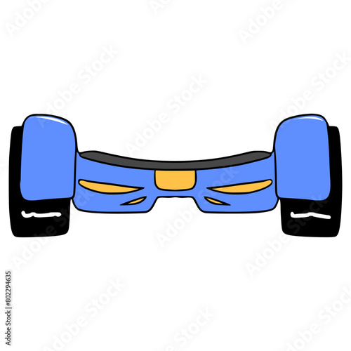 hoverboard illustration hand drawn isolated vector	
