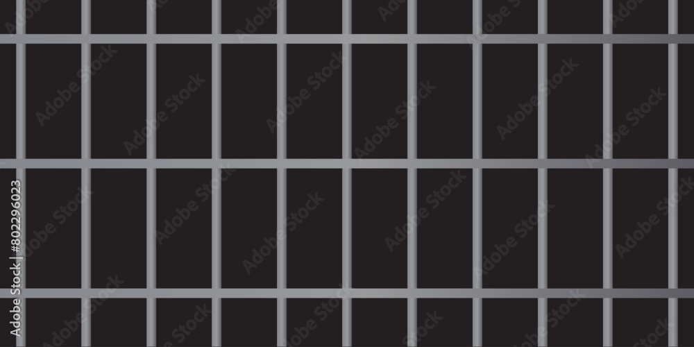 Prison cage bars 3d vector illustration. Realistic metal vertical sticks of grate isolated on white background. Gaol grid for criminals arrest with iron or steel pipes. Lattice prison cell pattern Prison cage bars 3d vector illustration. Realistic metal vertical sticks of grate isolated on white background. Gaol grid for criminals arrest with iron or steel pipes. Lattice prison cell pattern