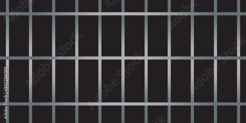 Prison cage bars 3d vector illustration. Realistic metal vertical sticks of grate isolated on white background. Gaol grid for criminals arrest with iron or steel pipes. Lattice prison cell pattern