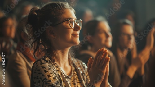 Woman Applauding at Concert