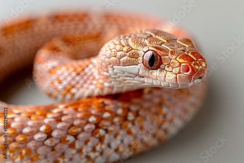 Corn snake on a white background, Close-up, macro