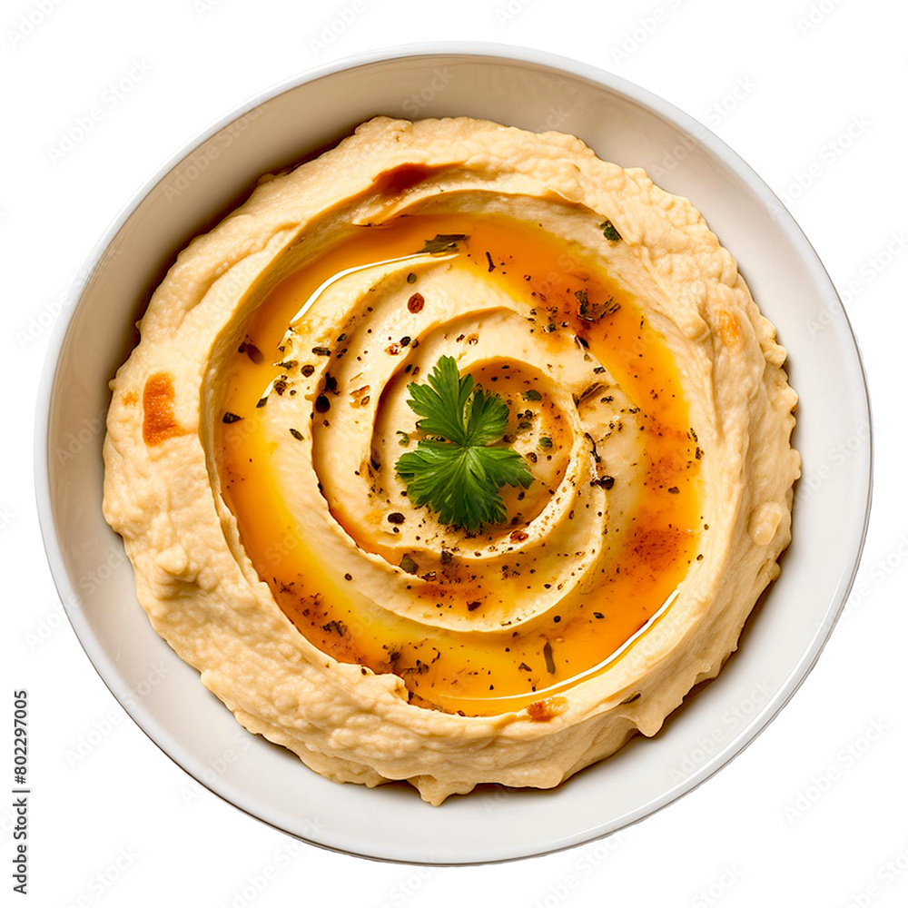 © irham - Bowl of homemade hummus on transparent background © irham - Bowl of homemade hummus on transparent background
