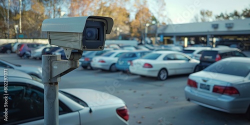 Surveillance Camera. Equipment for car parking security systems. Generative AI