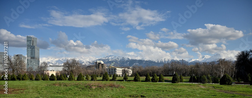 Almaty city panoramic view, Al-Farabi street photo