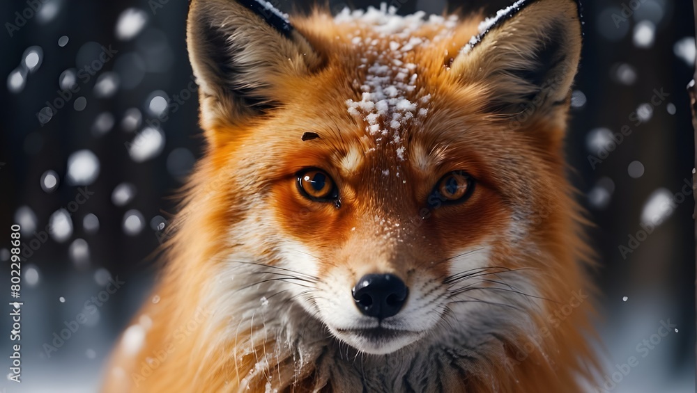 Fototapeta premium Red wild fox in the snow