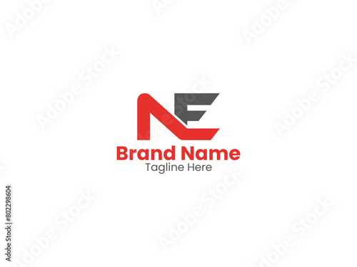 NE logo. NE letter. NE letter logo design. Initial letter EN uppercase monogram logo. 