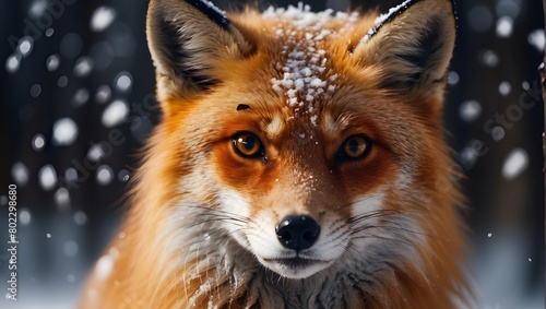 Red wild fox in the snow © BISO