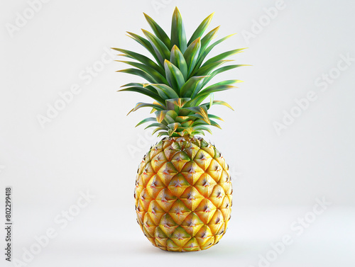 a pineapple with green leaves