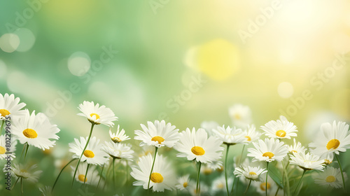 Beautiful spring background with daisies