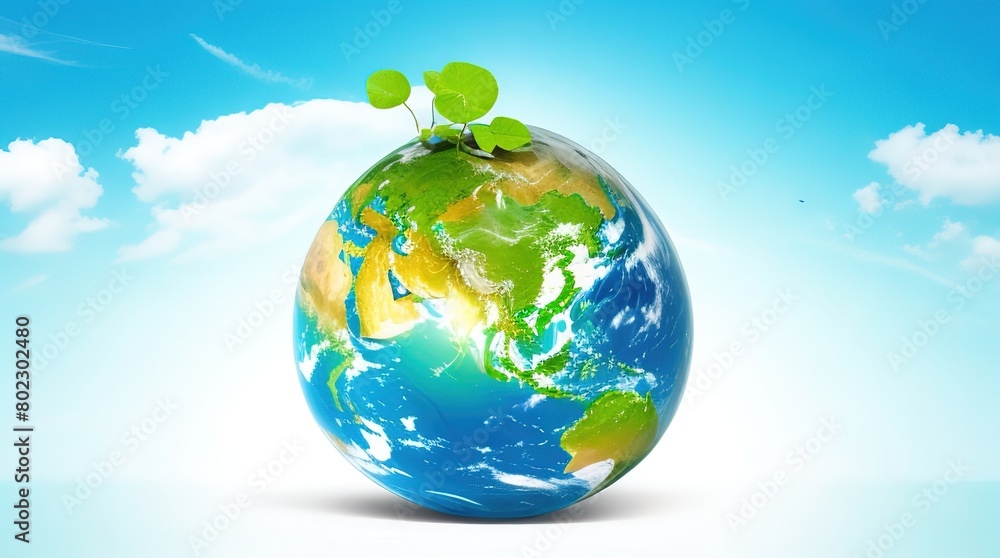 Vivid Earth: A lush, green planet adorned with trees and grass, symbolizing our globe's vibrant nature and environmental richness Vivid Earth: A lush, green planet adorned with trees and grass, symbolizing our globe's vibrant nature and environmental richness