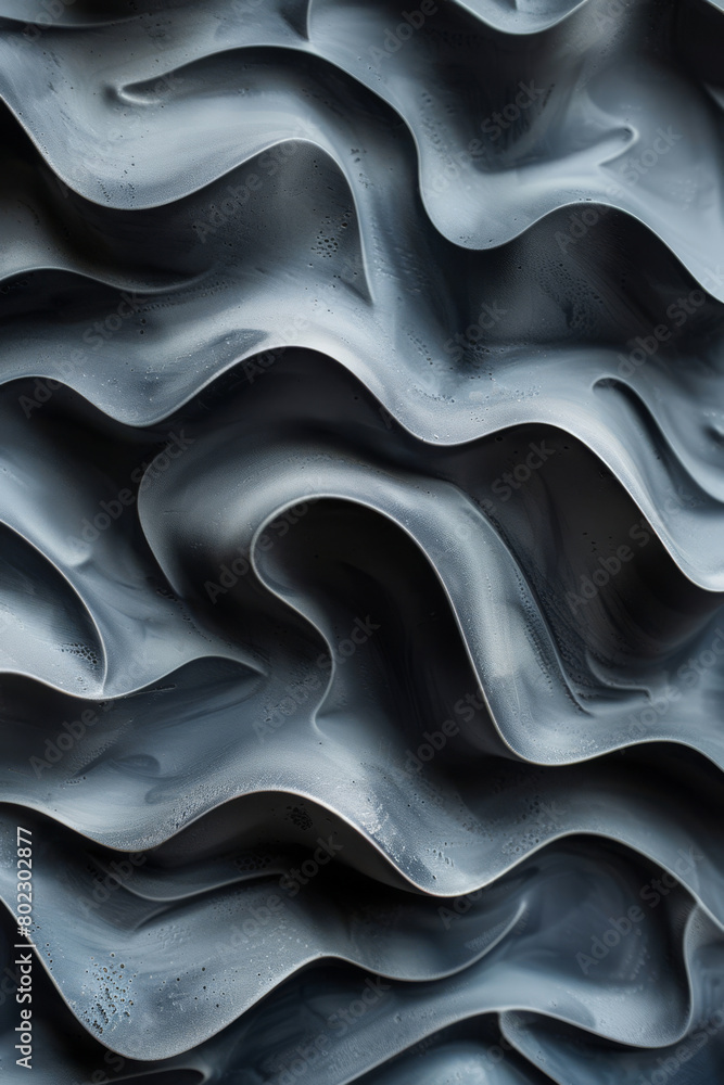 Abstract Wavy Texture of Black Silky Fabric in Close-up Abstract Wavy Texture of Black Silky Fabric in Close-up