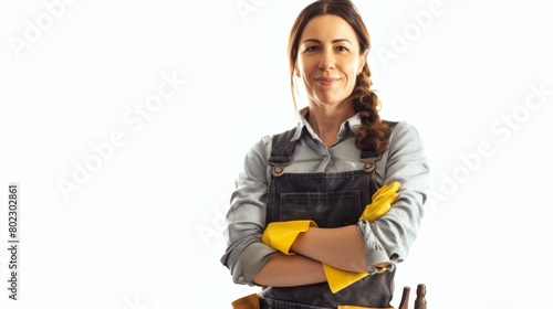A Confident Professional Cleaner Posing