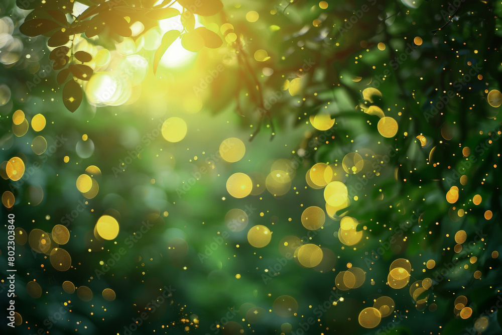 Obraz premium Ethereal Sunbeams Dance Through Enchanted Forest