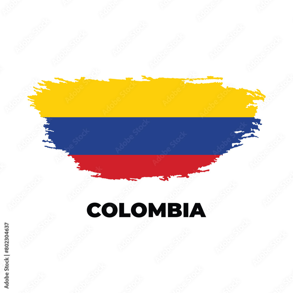 Flag of Colombia. Vector illustration on white background. Brush strokes drawn by hand. Independence Day. Flag of Colombia. Vector illustration on white background. Brush strokes drawn by hand. Independence Day.