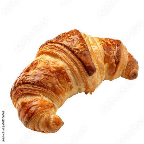 Croissant, transparent background, isolated image, generative AI