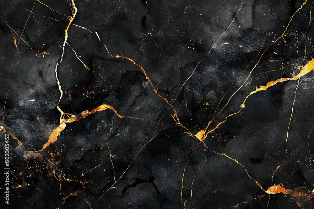 Black marble texture with golden veins,  Abstract background and texture for design