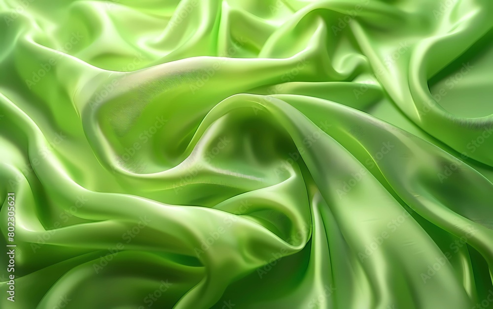 Colorful background of flowing green fabric. Smooth and soft. Colorful background of flowing green fabric. Smooth and soft.