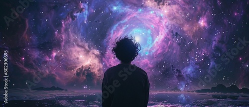 A person viewed from back cosmic