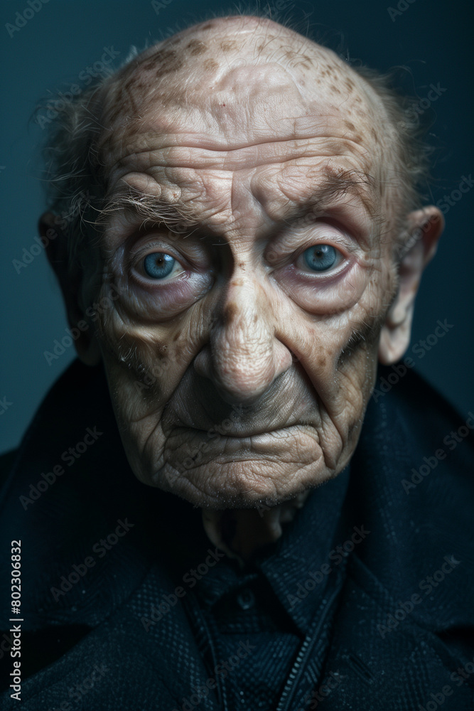 Old man showing the marks of time Old man showing the marks of time