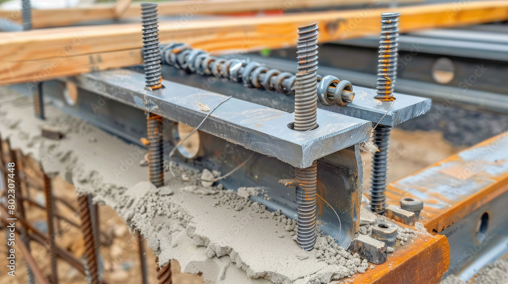 Rebar Case Macro shot captures the intricacies of steel rebar as it's laid in a ...
