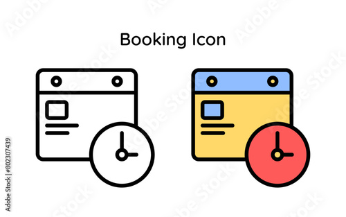Booking icon  line and line color style.