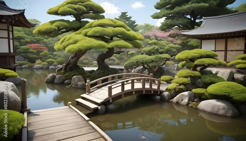 tranquil japanese garden with a serene pond bons upscaled 3