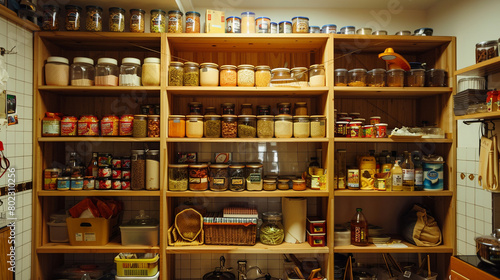 Organized Home Storage for Kitchen Pantry Shelf