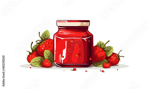 strawberry jam vector flat minimalistic isolated vector style illustratio
