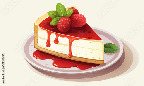 cheesecake vector flat minimalistic isolated illustration