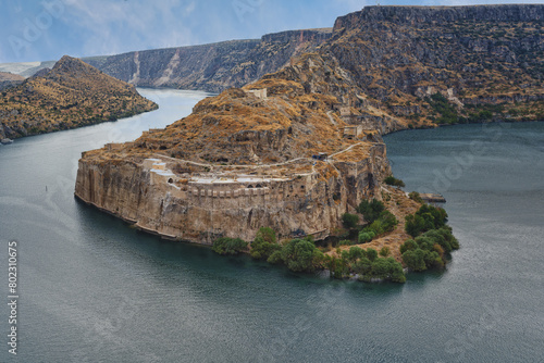 Rumkale roman fortress on the Euphrates River, Halfeti, Turkey photo