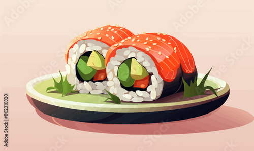 sushi vector flat minimalistic asset isolated vector style illustration