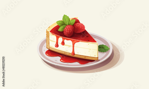 cheesecake vector flat minimalistic isolated illustration