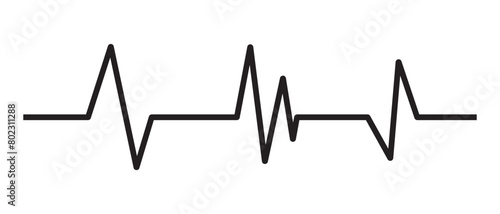 Heart beat line icon. EKG heart beat line, vector. Cardiogram line icon, sign. Heart pulse silhouette, icon, symbol. Heartbeat pulse vector. 