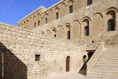 Monastery of Saint Ananias known as Deyrulzafaran or Saffron Monastery  Stairs  Mardin  Turkey