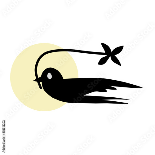 silhouette of a birds flying
