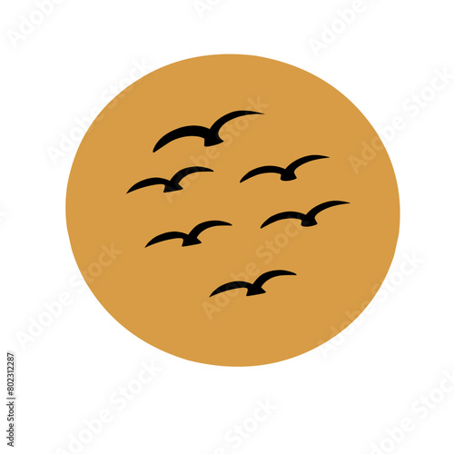 silhouette of a birds flying