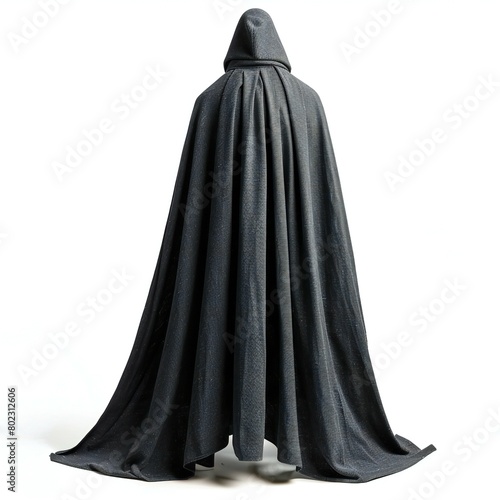 Black cloak isolated on a white background, Clipping path included