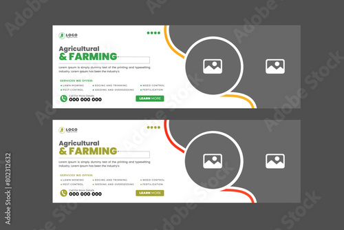 Vector Design services pertaining to agriculture and farming An internet banner or social media post template for a yard and garden