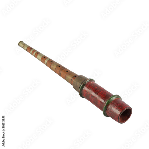 Pareret is a traditional Indonesian wind instrument made of wood and has seven holes photo