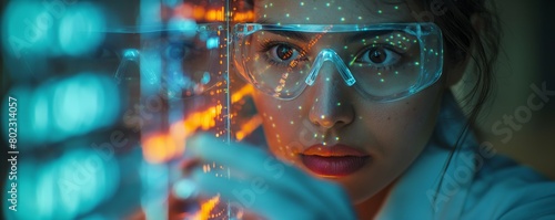 Wallpaper Mural Focused female scientist examining samples Torontodigital.ca