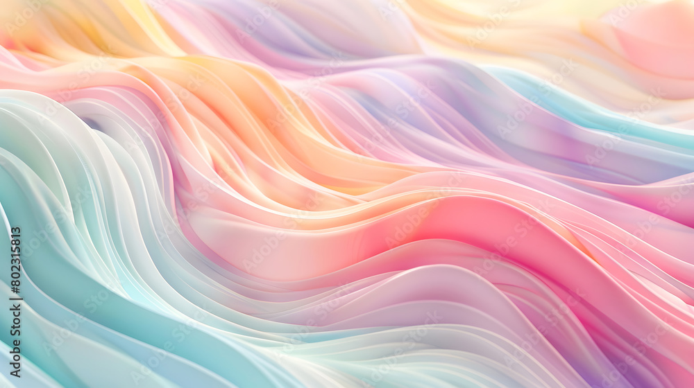 Fototapeta premium Pastel Colors Waves Background. Generative AI.